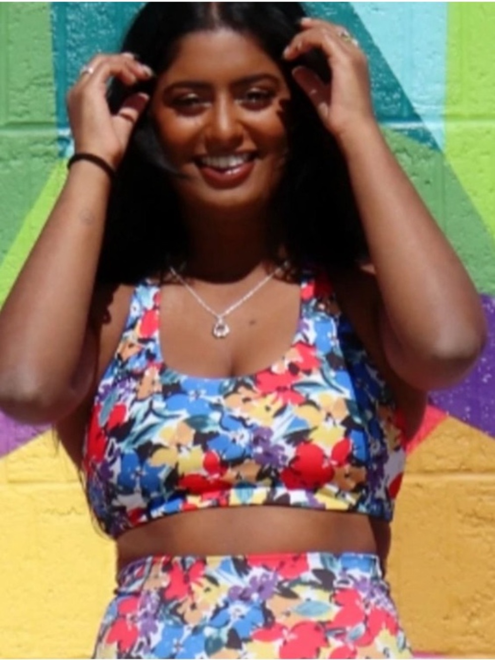Beach Riot Rocky Sports Bra in Buttercup Floral XS